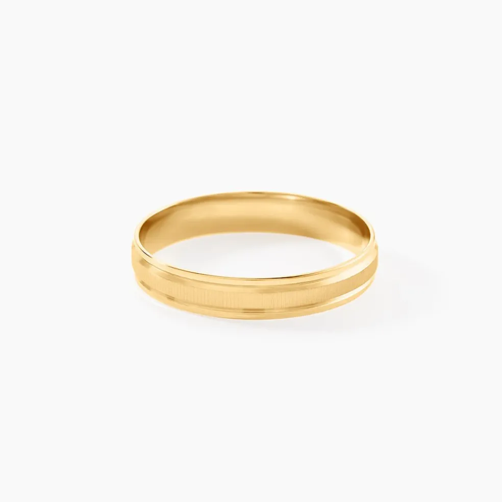 Alliance Mat Et Brillant Ruban Plat Or Jaune
