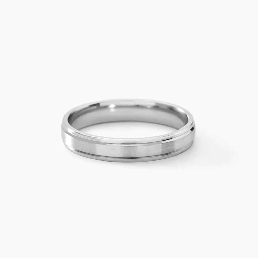 Alliance Mat Et Brillant Ruban Plat Palladium Blanc