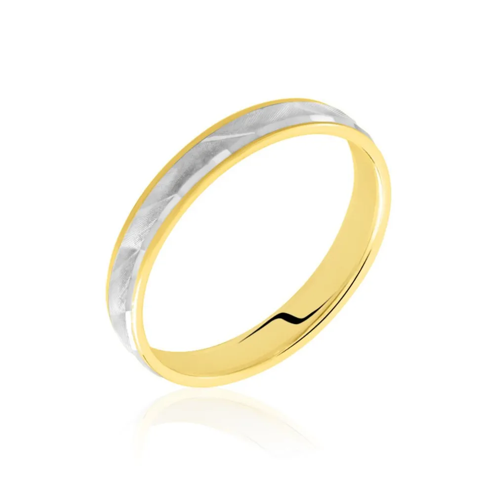 Alliance Mat Striee Ruban Plat Or Bicolore