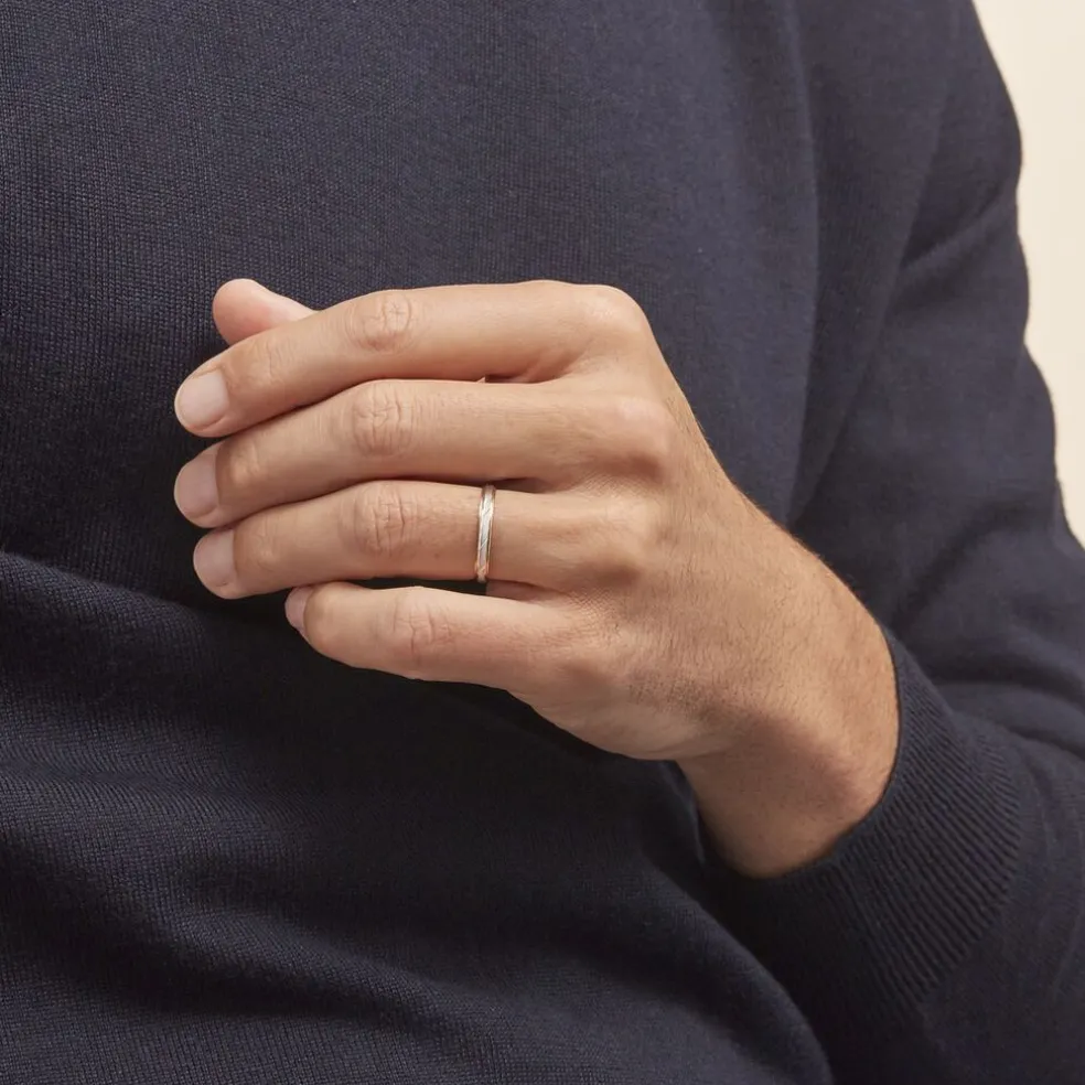 Alliance Mat Striee Ruban Plat Or Bicolore