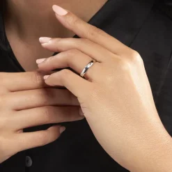 Alliance Meredithe Demi Jonc Classique Or Blanc