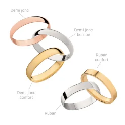 Alliance Meredithe Demi Jonc Classique Or Jaune