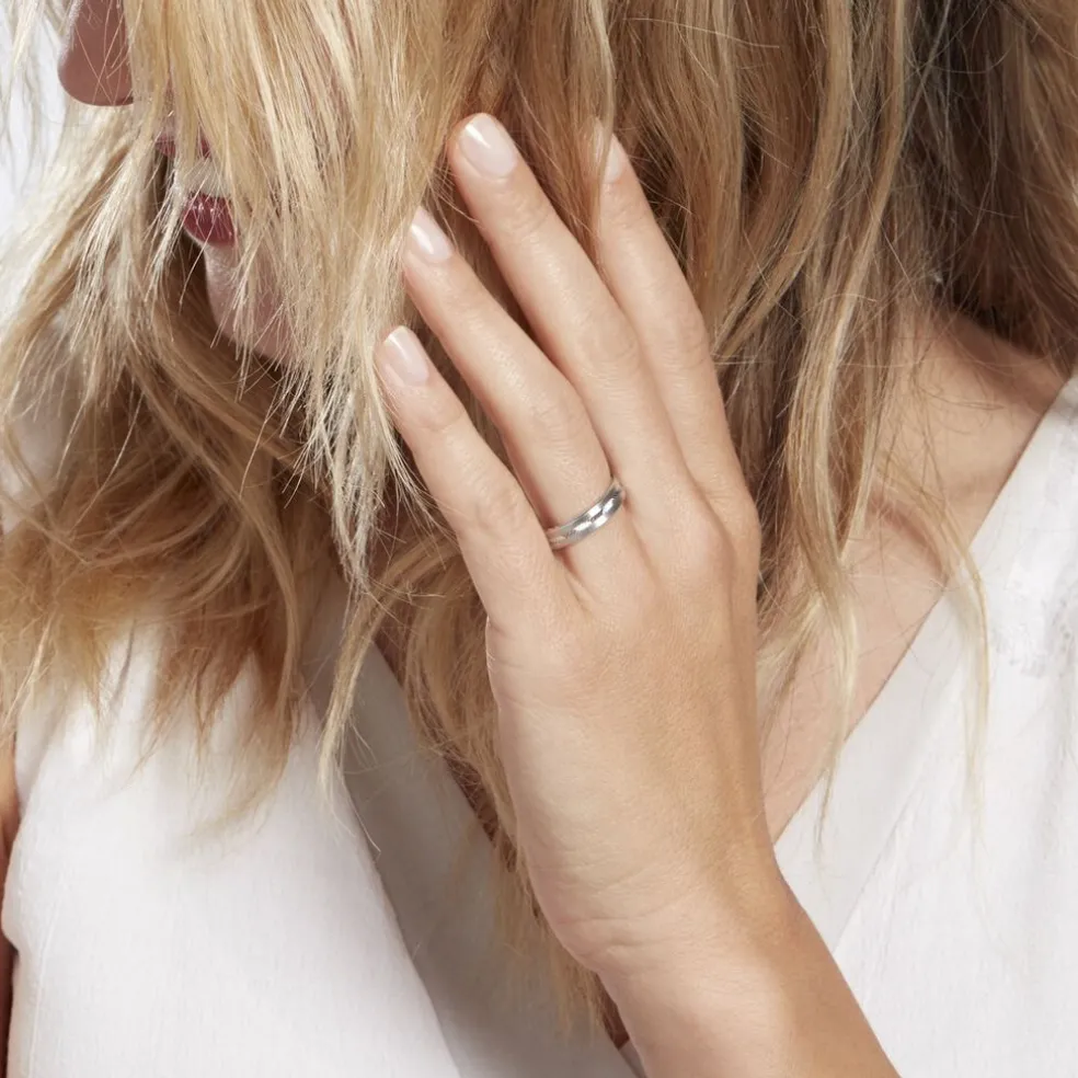 Alliance Nelcie Ruban Plat Argent Blanc