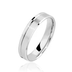 Alliance Polie Brossee Ruban Plat Or Blanc