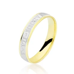 Alliance Romaine Demi Jonc Classique Or Bicolore