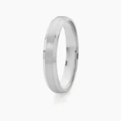 Alliance Ruban Mat Et Billant Biseautee Palladium Blanc