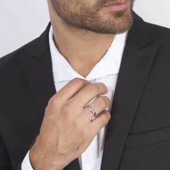 Alliance Ruban Mat Et Billant Biseautee Palladium Blanc