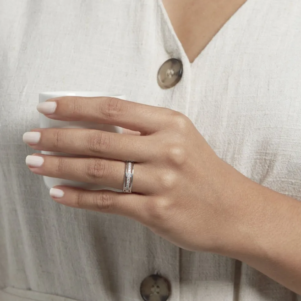 Alliance Serti Grains Ajoures Or Blanc Diamant