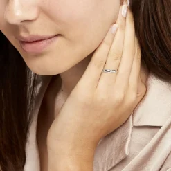 Alliance Soriya Demi Jonc Classique Argent Blanc