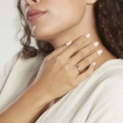 Alliance Strie Fantaisie Demi Jonc Classique Or Bicolore