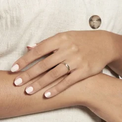 Alliance Strie Fantaisie Demi Jonc Classique Or Bicolore