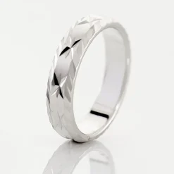 Alliance Twiggy Demi Jonc Classique Argent Blanc