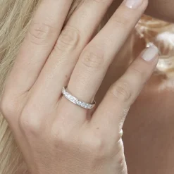 Alliance Valentine Or Blanc Diamant Synthetique