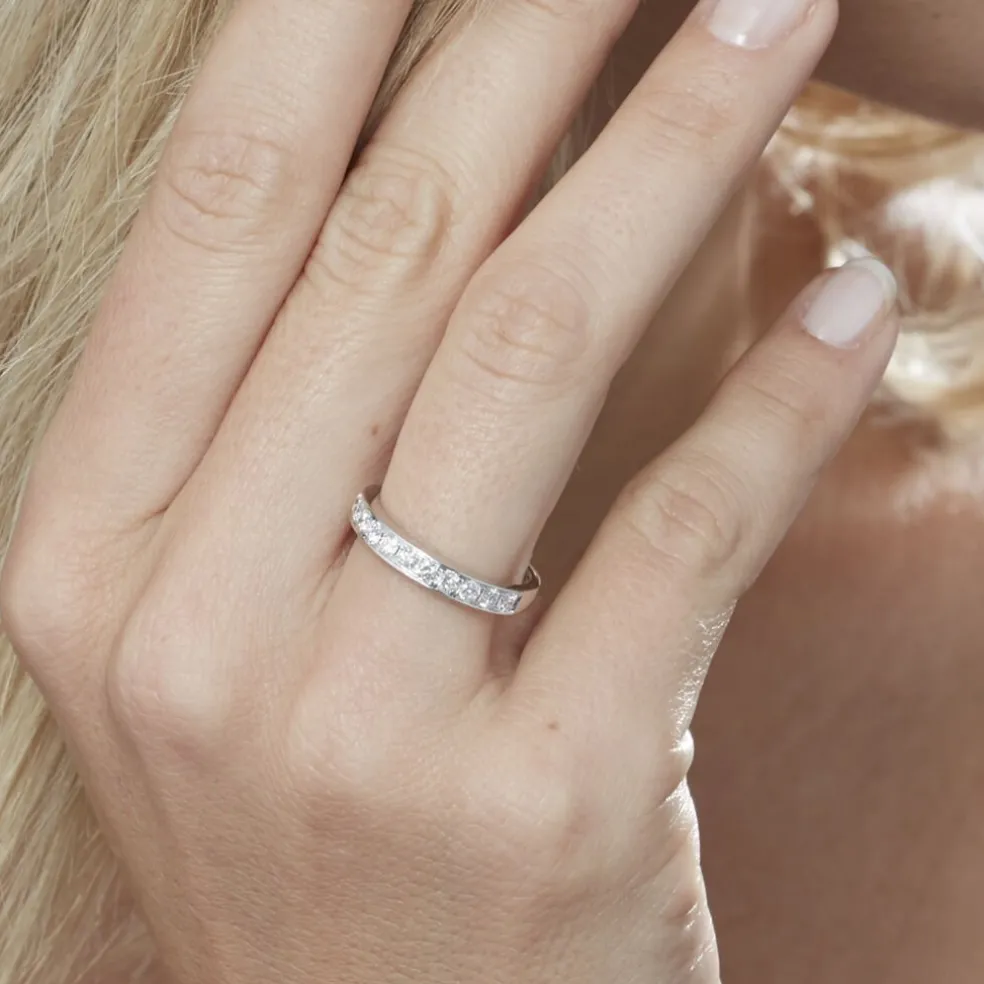 Alliance Valentine Or Blanc Diamant Synthetique