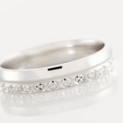 Alliance Veira Ruban Bombé Or Blanc