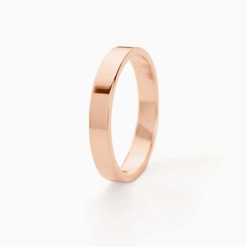 Alliances Argent Rose Inayah Ruban 3mm