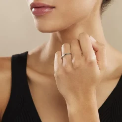Aphroditia Demi Jonc Bombe Trouwring Wit Platina