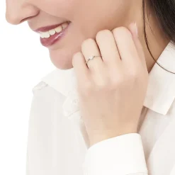 Bague Accumulation Coeur Argent Blanc Oxyde De Zirconium