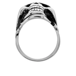 Bague Acier Blanc Et Noir Valentik