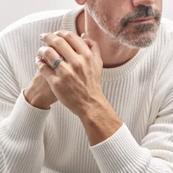 Bague Acier Blanc Gordon