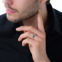 Bague Acier Blanc John