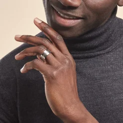 Bague Acier Blanc Walder