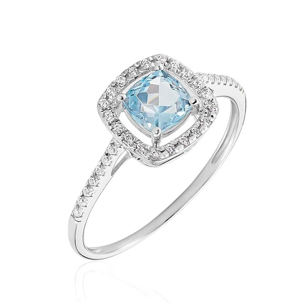 Bague Adrienna Or Blanc Topaze Oxyde De Zirconium