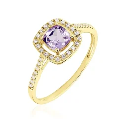 Bague Adrienna Or Jaune Améthyste Oxyde De Zirconium