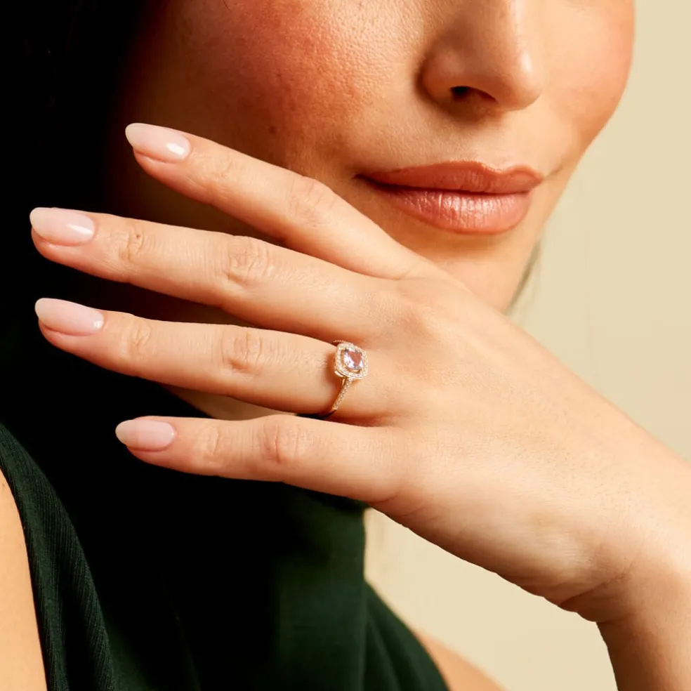 Bague Adrienna Or Jaune Améthyste Oxyde De Zirconium