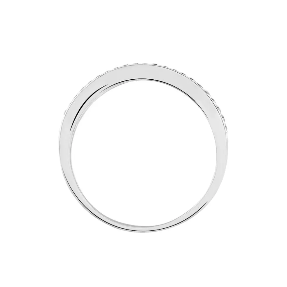Bague Agathon Or Blanc Oxyde De Zirconium