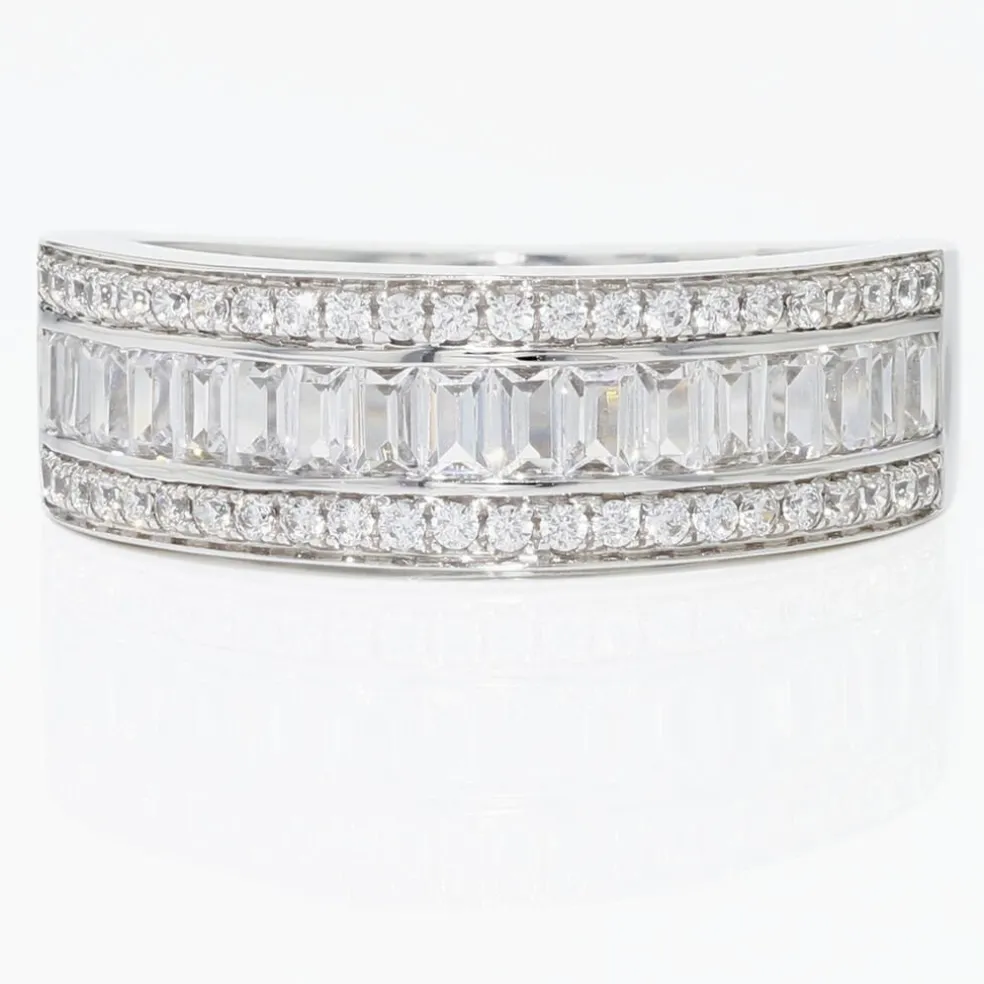 Bague Agathon Or Blanc Oxyde De Zirconium