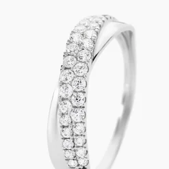 Bague Aglae Or Blanc Oxyde De Zirconium