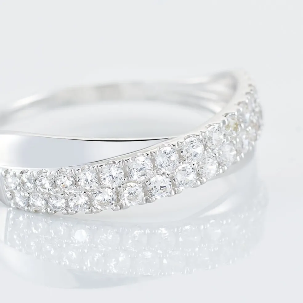 Bague Aglae Or Blanc Oxyde De Zirconium