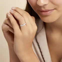 Bague Aglae Or Blanc Oxyde De Zirconium