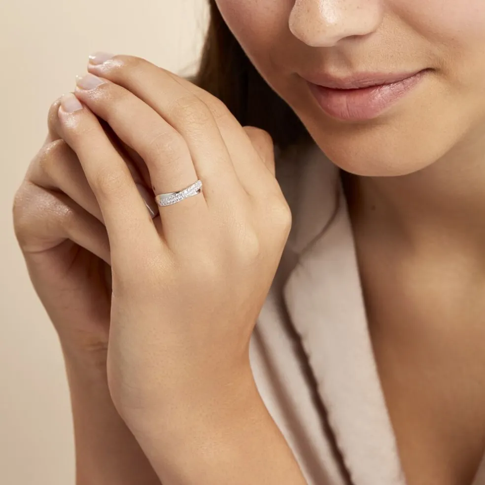 Bague Aglae Or Blanc Oxyde De Zirconium