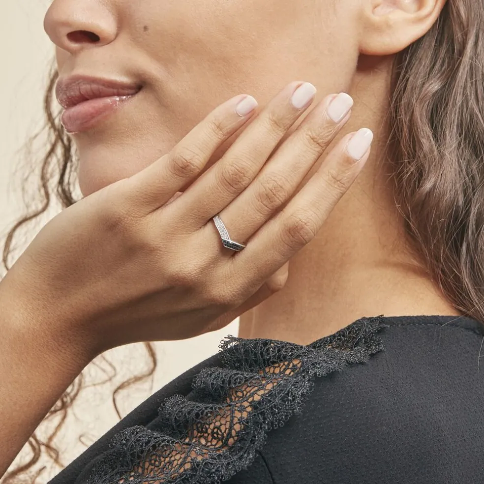 Bague Aile De Mouette Or Blanc Diamant