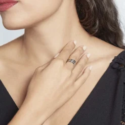 Bague Ajustable Abid Acier Blanc