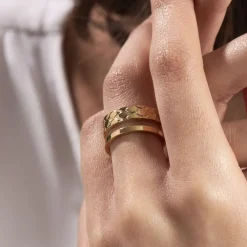 Bague Ajustable Abram Acier Doré