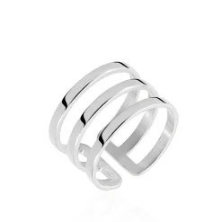 Bague Ajustable Adel Acier Blanc
