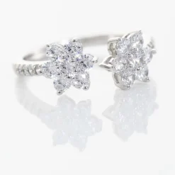 Bague Ajustable Sarette Argent Blanc Oxyde De Zirconium