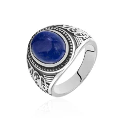 Bague Aleksei Argent Blanc Lapis