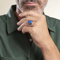 Bague Aleksei Argent Blanc Lapis