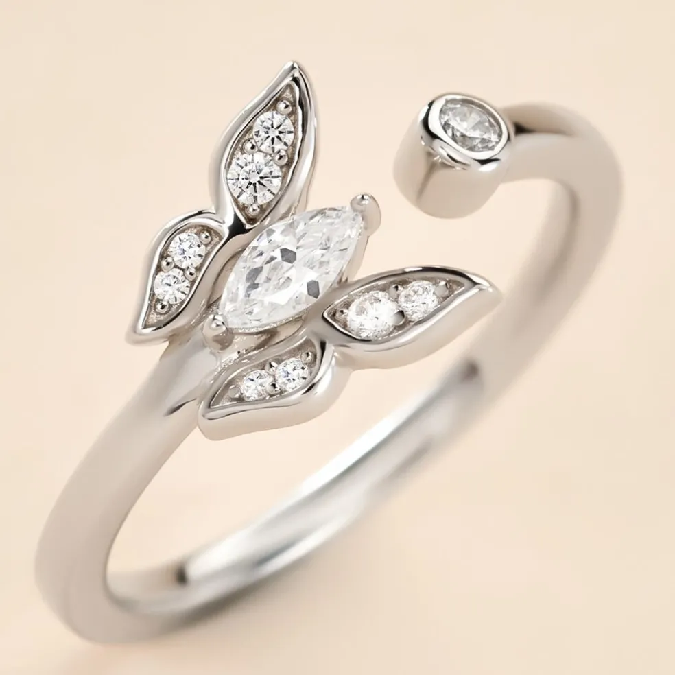 Bague Alill Argent Blanc Oxyde De Zirconium