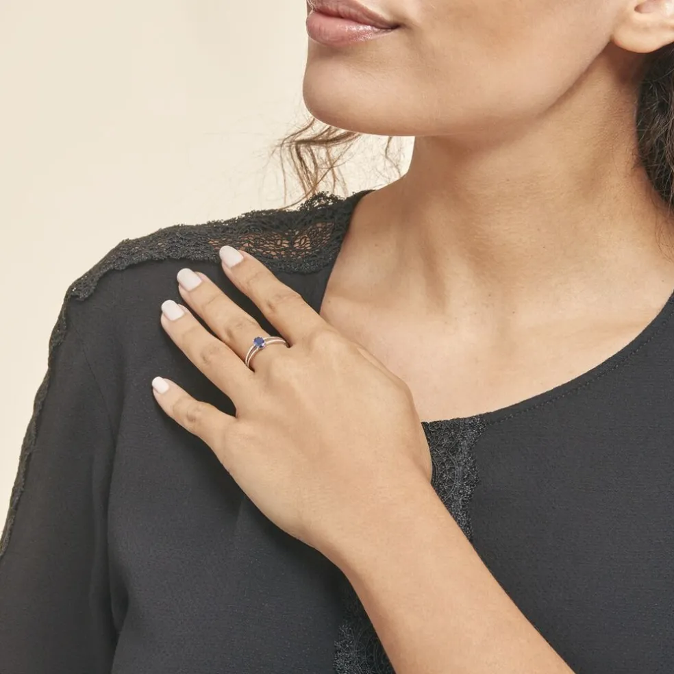 Bague Alyse Or Blanc Saphir Et Diamant