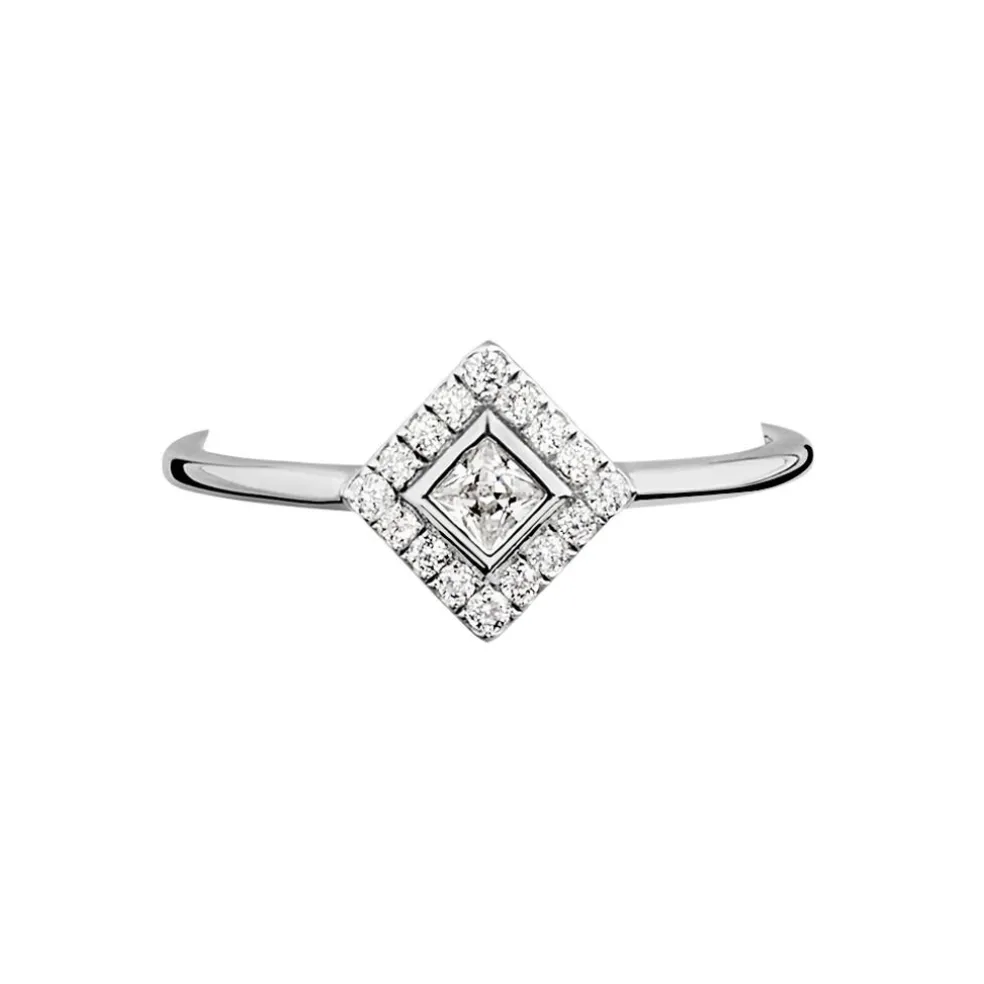 Bague Amane Argent Blanc Oxyde De Zirconium