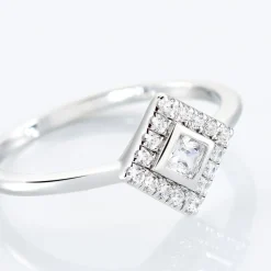 Bague Amane Argent Blanc Oxyde De Zirconium