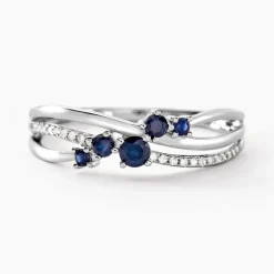 Bague Amarylis Or Blanc Saphir Diamant