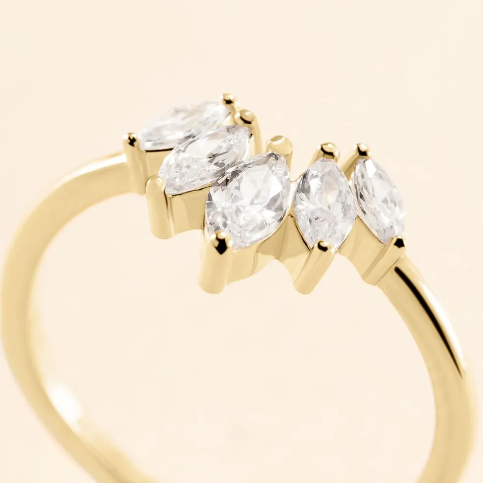 Bague Amazonia Plaqué Or Jaune Oxyde De Zirconium