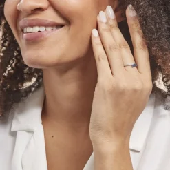 Bague Amelie Or Blanc Saphir Et Diamant