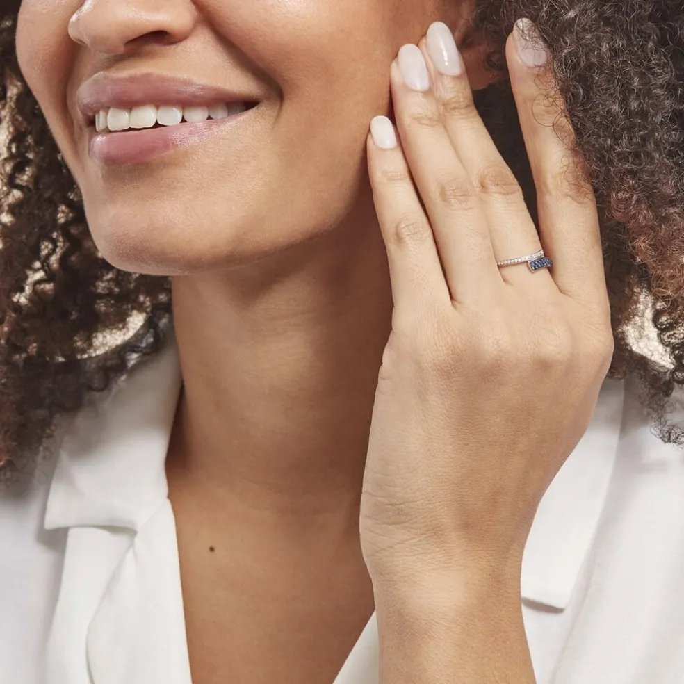 Bague Amelie Or Blanc Saphir Et Diamant